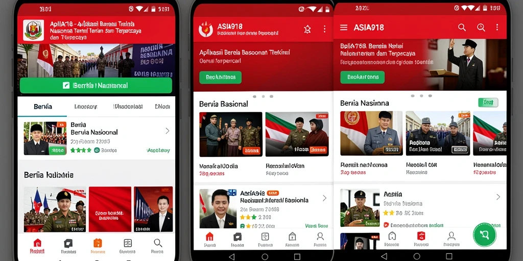 Antarmuka aplikasi ASIA918 yang menarik dan informatif.