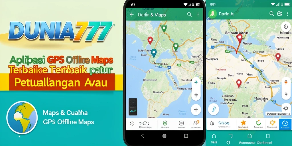 Tampilan antarmuka DUNIA777 dengan peta GPS Offline.