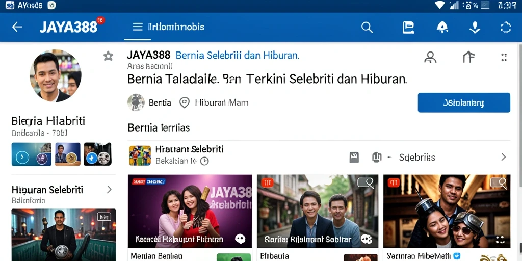 Antarmuka JAYA388 yang menampilkan berita selebriti terbaru.