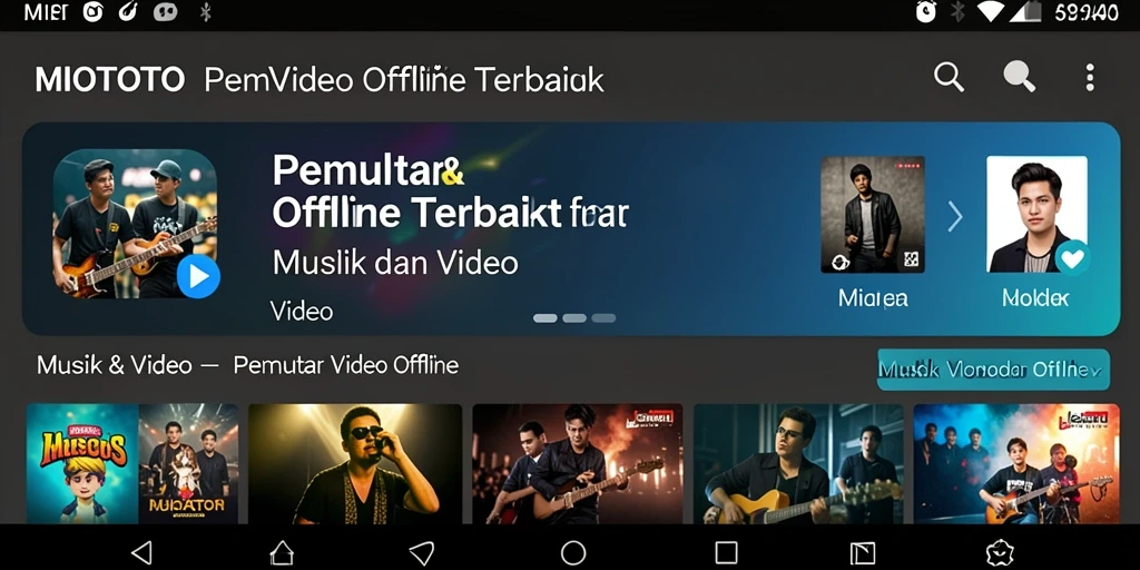 Antarmuka pemutar video offline MIOTOTO yang sederhana dan elegan.