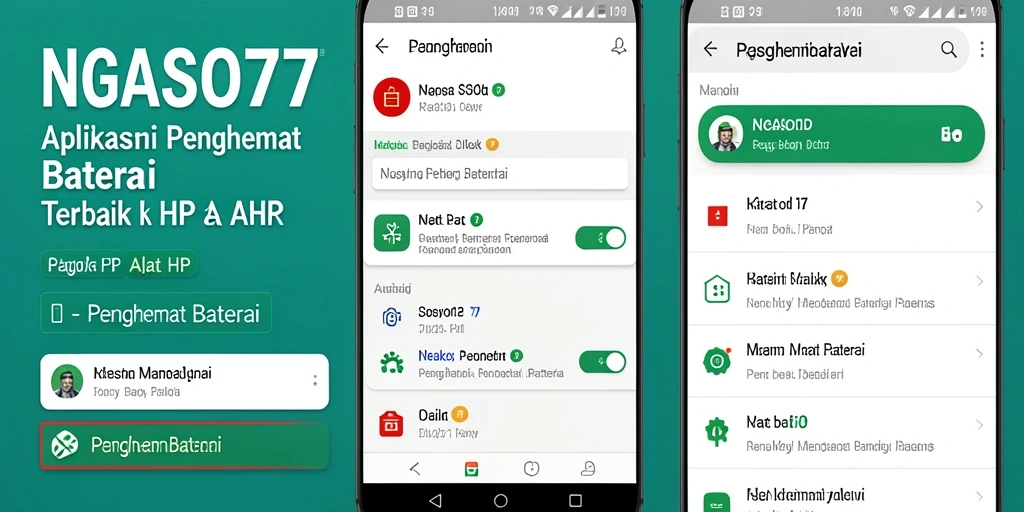 Screenshot NGASO77 menampilkan antarmuka penghemat baterai yang intuitif dan fungsional.
