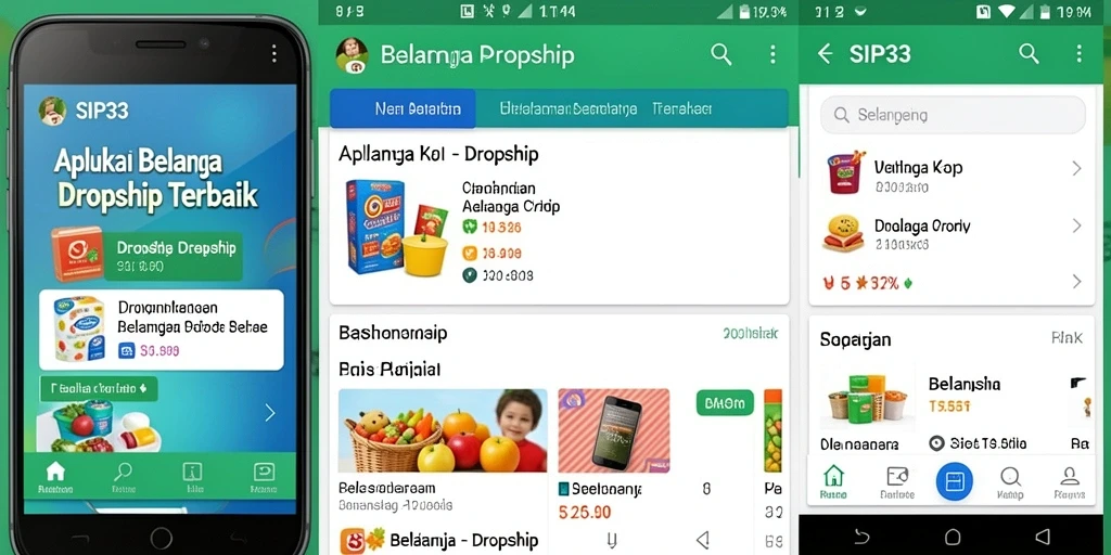 Antarmuka utama SIP33 dengan fitur Dropship yang mudah digunakan.