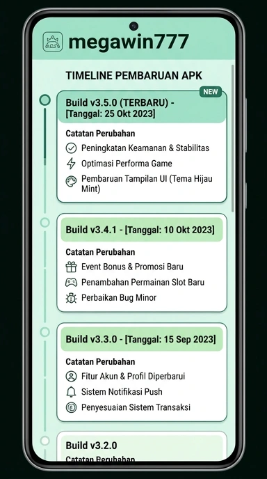 Riwayat Versi aplikasi megawin777 untuk Android.